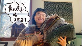 everything i knit in 2024: handspun shawls and gloves + sweaters galore