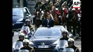 Nicolas Sarkozy took over France's helm Wednesday; making his first speech as president during a fam