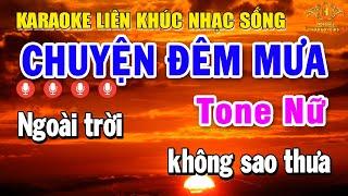 Karaoke Liên Khúc Nhạc Trữ Tình Tone Nữ 2025 | Tuyển Chọn Nhạc Vàng Bolero - Chuyện Đêm Mưa