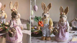 DIY Пасхальные кролики из соломы и лыка | Декор на пасху | Нandmade easter straw bunnies