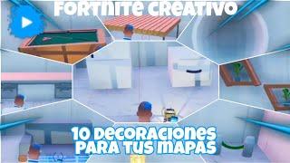 10 decoraciones para tus mapas//Fortnite Creative //decoraciones//#fncreate #FortniteCreative #1