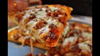 اطيب بيتزاء ممكن تعملوها بالبيت مع صلصة البيتزاء بطريقه احترافيه .. Pizza sauce with shawarma pizza