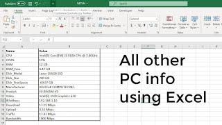 Get all the info of another PC with Excel