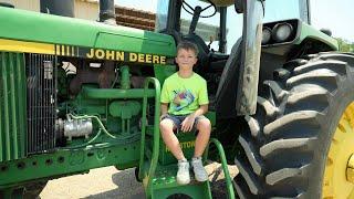 Kids Playing on The Farm with Real Tractors and Kids Trucks Compilation | Tractors for kids