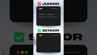 Junior Vs Senior developer html shortcuts  #shorts #coding