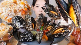 대왕 홍합 자연산 섭국 섭죽 먹방 giant mussel [eating show] mukbang korean food