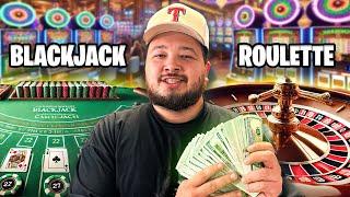 INSANE $8,000 Blackjack & Roulette Session! (WITH 3COIN)