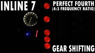 "Perfect fourth" hypothetical inline 7 engine audiovisual demonstration - gear shifting