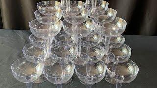 DIY Champagne Glass Tower Centerpiece