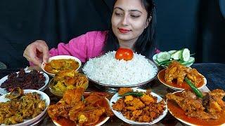 Massive Food Achari Chicken Kosha+Chapila Fish+Salmon fish curry+Fish Egg Fry+Cabeg FishHead Fry Etc