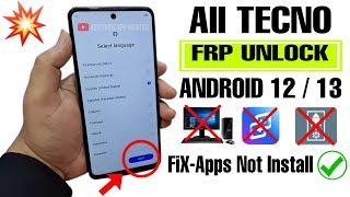 All Tecno Android 12/13 FRP Unlock | Bypass Google Account Without XShare Apps Not Install/Not Open