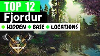 TOP 12 HIDDEN BASE LOCATIONS FJORDUR PVP! Caves, Secret , rat Holes Palaces ARK: Survival Evolved