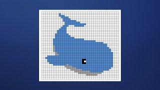 Кит по клеточкам    Как нарисовать кита по клеточкам | Whale Pixel Art |