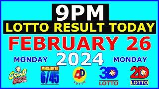 9pm Lotto Result Today February 26 2024 (Monday)