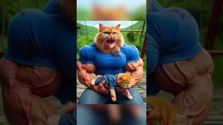 King Kong attack kitten, Father Cat Revenge For Sun #ai #aicat #catcute #cuteanimal #cat