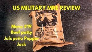 US MILITARY MRE MENU #19(2015) Beef Patty Jalapeño Pepper Jack