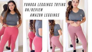 YUNOGA LEGGINGS TRYING ON REVIEW AMAZON LEGGINGS