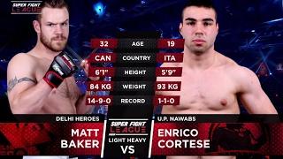 Matt Baker v/s Enrico Cortese | Delhi Heroes v/s UP Nawabs