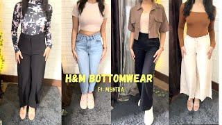 MYNTRA BOTTOMWEAR HAUL|| MYNTRAHAUL X H&M HAUL || MOM JEANS, TROUSERS