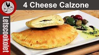 Homemade Calzone Recipe / 4 Cheese Mediterranean Calzone