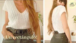 Cómo hacer una prenda con 1 RECTÁNGULO  FACIL, rápido y sin complicaciones. Blusa Bianca #crochet