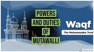 Powers and Duties of Mutawalli | Waqf | Muslim Law | Easy way | in Hindi