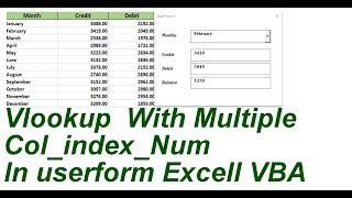 Vlookup Multiple Col_Index_Num InVBA Userform Excel