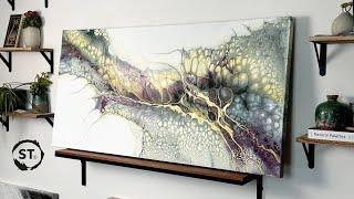 MUST SEE!  Large Canvas Pearl painting | WILD colors! "Effervescence"