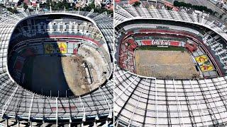 Últimas imágenes de las reparaciones del Estadio Azteca