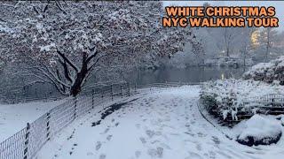 MAJOR SNOWFALL IN NYC ON THE FIRST DAY OF WINTER! WALKING TOUR NYC CHRISTMAS