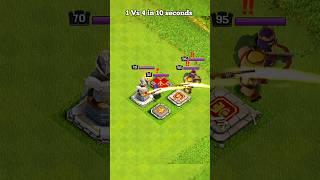 1 Vs 4 in 10 seconds ️ ll Clash of clans ll #shorts #clashofclans #coc