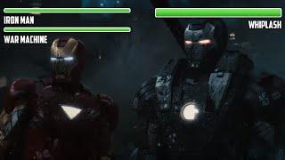 Iron Man and War Machine vs. Whiplash WITH HEALTHBARS | Final Fight | HD | Iron Man 2