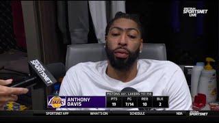 Anthony Davis talks after Lakers lose to Pistons 117-114