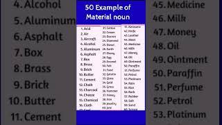 50 Example Of Material Noun #Ytshorts