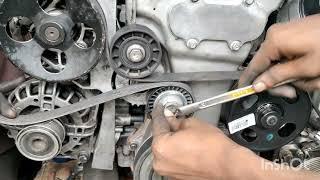 Chevrolet Enjoy Ac & alternator. power steering pump & watter pump belt change