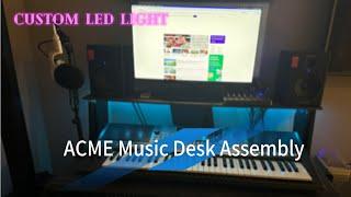 ACME Music Desk Assembly with custom LED light /Home Studio Desk Setup #acme_studios #studio