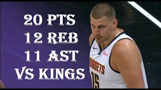 Nikola Jokic 20 Pts 12 Reb 11 Ast Denver Nuggets vs Sacramento Kings HIGHLIGHTS