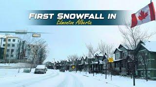 “First Snowfall in Edmonton Alberta | Winter 2024 Begins ️ | Canada ”