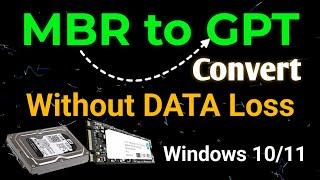 Convert mbr to gpt without losing data | Convert windows 11 mbr to widnows 11 gpt