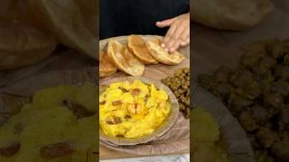 Navratri Special Halwa Puri ASMR Cooking || #shorts #food #navratri #asmr #recipe #indianasmrworld