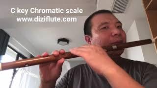 C key dizi Chromatic scale demonstration (flute site www.diziflute.com) @Dan Tang