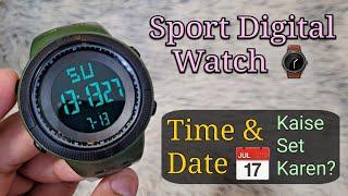 Digital Watch Mein Time & Date Kaise Set Karen? | How To Set Digital Sport Watch (Hindi )