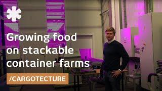 Using containers to stack high yield farms for urban produce