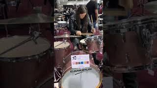 Fred Aching plays Canopus Drums at NAMM Show 2023