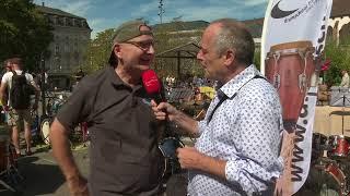 Schlagzeug auf Reisen - Drumschool Basel auf dem Theaterplatz