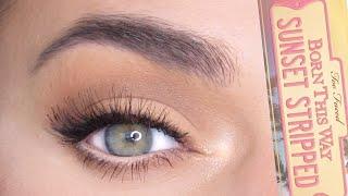 Trendy Skinny Black Wing Eye look! Using NEW Too Faced Born This Way Sunset Stripped Palette!
