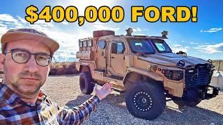 $400,000 ARMORED Ford Super Truck Destroys Rezvani! (road legal military truck)