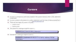 PL/SQL Tutorial 9: What is Cursor? what are the Types of Cursors?