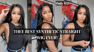 BEST Straight Synthetic Lace front Wig EVER!! Sensationnel Dashly Unit | SharronReneé