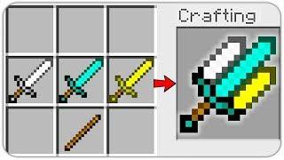 HOW TO CRAFT a TRIPLE SWORD of GOD? SECRET RECIPE *OVERPOWERED* (Minecraft 1.13 Crafting Recipe)